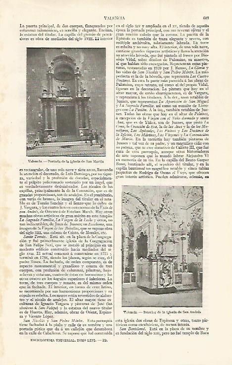LAMINA ESPASA 30025: Iglesia de San Martin en Valencia