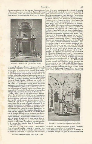 LAMINA ESPASA 30025: Iglesia de San Martin en Valencia