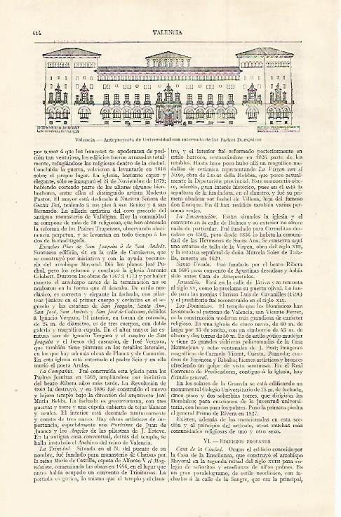 LAMINA ESPASA 30026: Anteproyecto de la Universidad de Valencia
