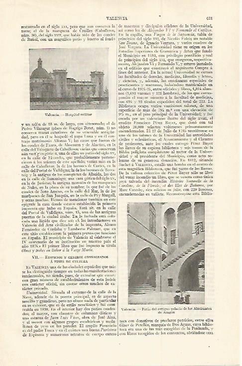 LAMINA ESPASA 30030: Hospital Militar de Valencia