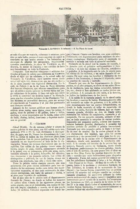 LAMINA ESPASA 30033: Fabrica de Tabacos y plaza de toros de Valencia