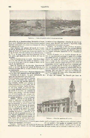 LAMINA ESPASA 30034: Puerto y Estacion maritima de Valencia