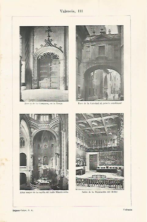 LAMINA ESPASA 30039: Lonja paso de la catedral y Salon de la Diputacion en Valencia