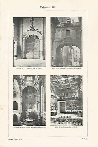 LAMINA ESPASA 30039: Lonja paso de la catedral y Salon de la Diputacion en Valencia