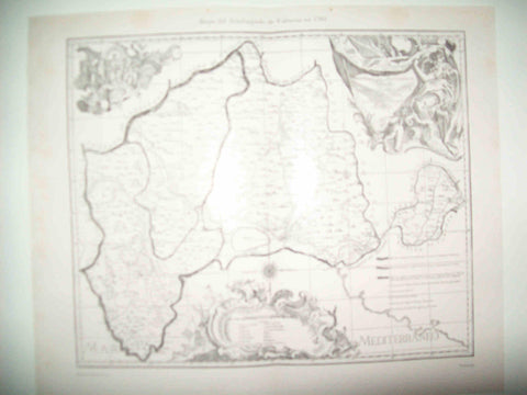 LAMINA ESPASA 30040: Mapa del Arzobispado de Valencia en 1761