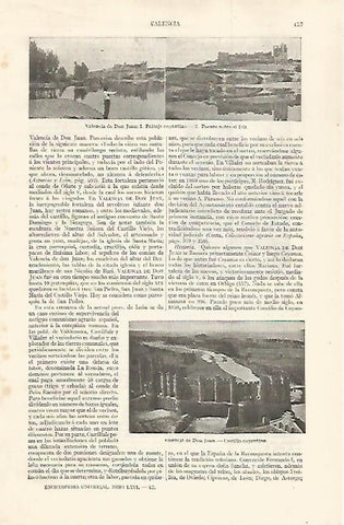 LAMINA ESPASA 30044: Paisaje y puente de Valencia de Don Juan Leon