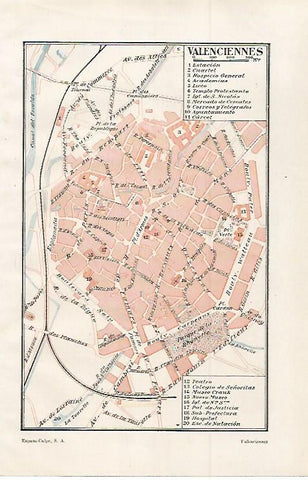 LAMINA ESPASA 30045: Plano de Valenciennes Francia