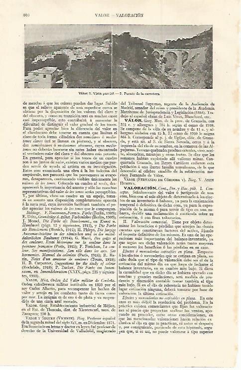 LAMINA ESPASA 30056:  Vista y puente de Valor Granada