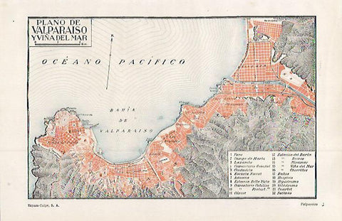 LAMINA ESPASA 30060: Plano de Valparaiso Chile