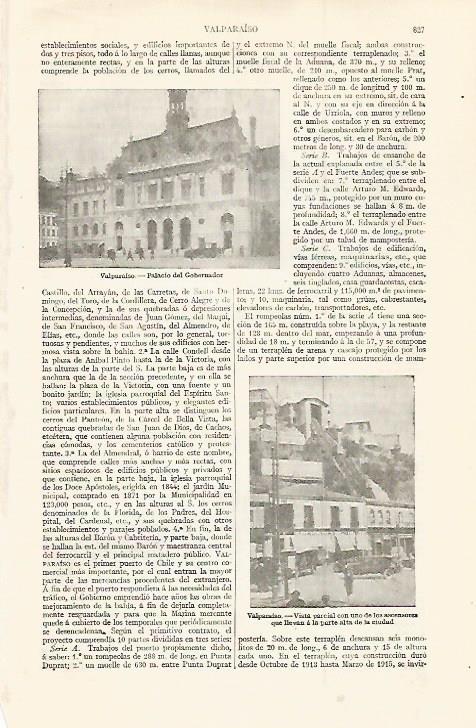 LAMINA ESPASA 30061: Palacio del Gobernador en Valparaiso Chile