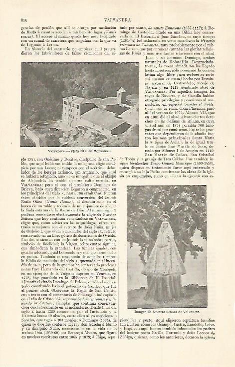 LAMINA ESPASA 30066:  Monasterio de Valvanera Logroño