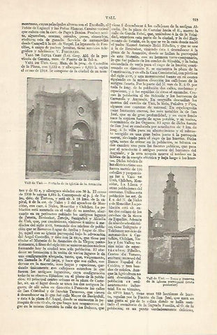 LAMINA ESPASA 30079: Iglesia de la Asuncion de Vall de Uxo Castellon