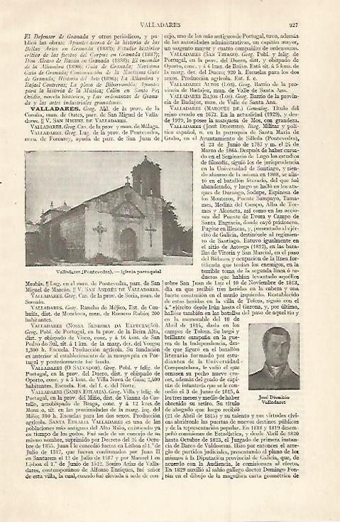 LAMINA ESPASA 30080: Iglesia de Valladares Pontevedra