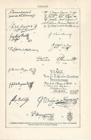 LAMINA ESPASA 30082: Autografos de escritores de la Congregacion de San Benito de Valladolid