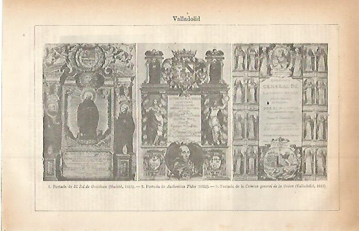 LAMINA ESPASA 30084: Portadas de El Sol de Occidente Authentica Fides y Cronica General de la Orden