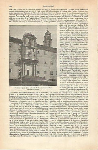 LAMINA ESPASA 30091: Convento de San Vicente del Pino Valldolid