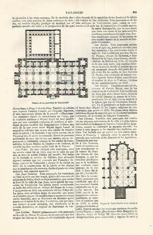 LAMINA ESPASA 30102: Planta de la Catedral de Valladolid