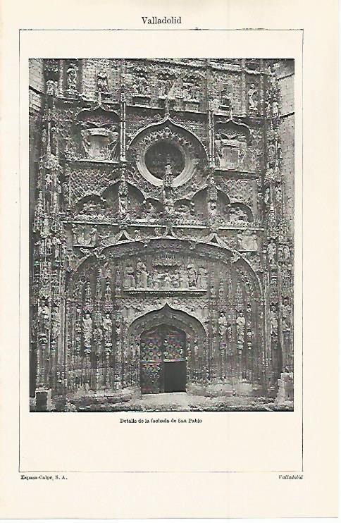 LAMINA ESPASA 30104: Fachada de San Pablo en Valladolid