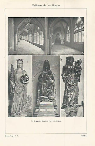 LAMINA ESPASA 30107: Claustro e imagenes de Vallbona de las Monjas Lleida