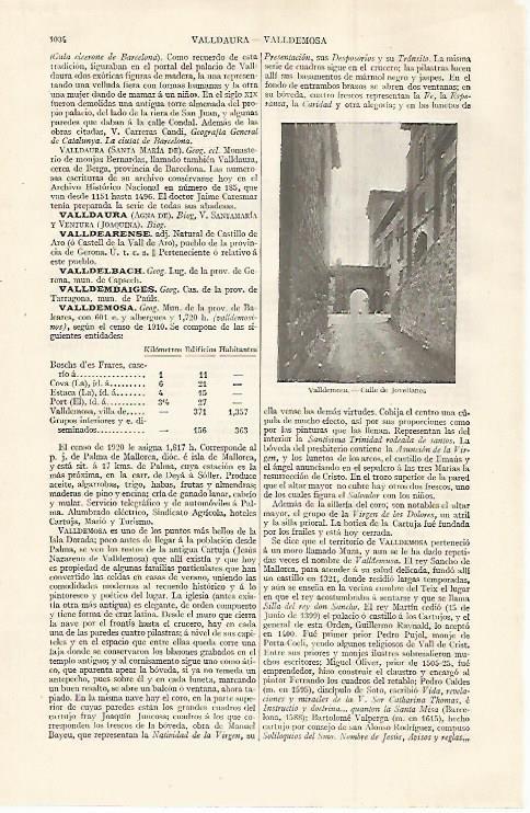 LAMINA ESPASA 30108: Calle de Jovellanos en Valldemosa Mallorca