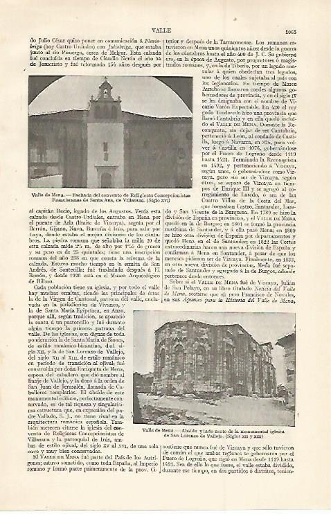 LAMINA ESPASA 30113: Convento de Concepcionistas en Valle de Mena Burgos