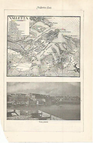 LAMINA ESPASA 30121: Plano y vista de Valletta