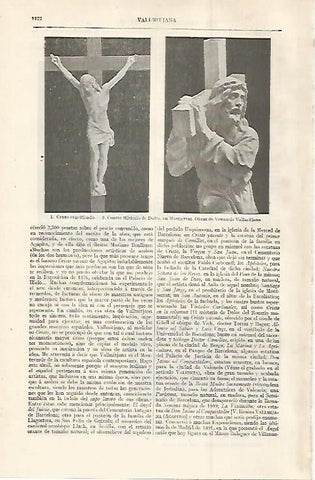 LAMINA ESPASA 30127: Crsito cricificado y Cuarto misterio del dolor por V. Vallmitjana