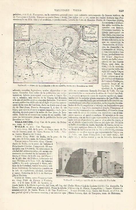 LAMINA ESPASA 30130: Plano de Vallmoll en 1646