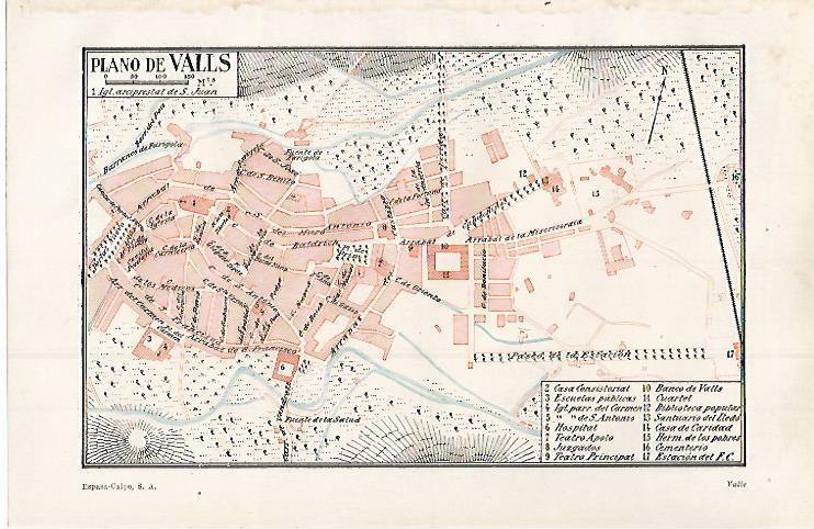 LAMINA ESPASA 30133: Plano de Valls Tarragona