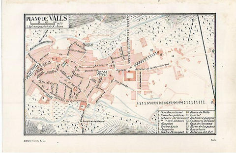 LAMINA ESPASA 30133: Plano de Valls Tarragona