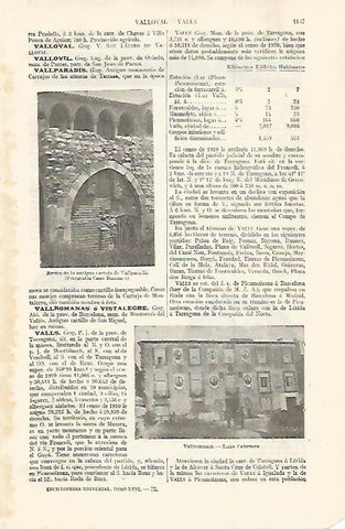 LAMINA ESPASA 30134: Ruinas de la Cartuja de Vallparadis Barcelona