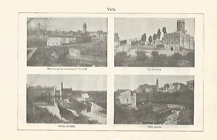 LAMINA ESPASA 30135: Vistas de Valls Tarragona