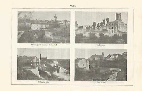 LAMINA ESPASA 30135: Vistas de Valls Tarragona