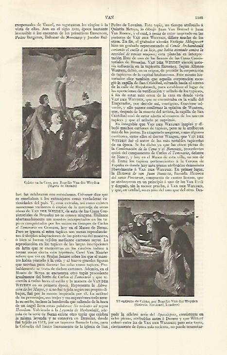 LAMINA ESPASA 30149: Cristo en la cruz y El entierro de Cristo por Weyden