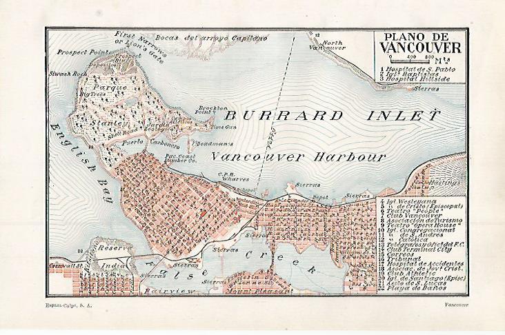 LAMINA ESPASA 30157: Plano de Vancouver Canada