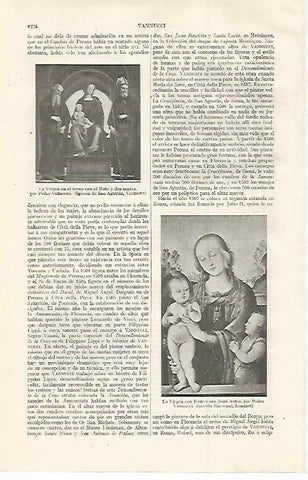 LAMINA ESPASA 30169: La Virgen en el trono y La Virgen con Jesus por P. Vannucci