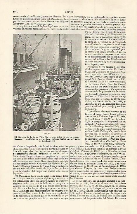 LAMINA ESPASA 30174: El Olympic en el puerto de Southampton