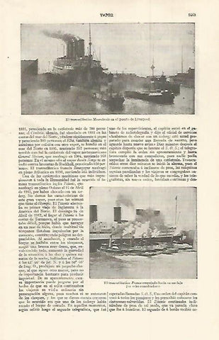 LAMINA ESPASA 30185: El Mauretania en el puerto de Liverpool