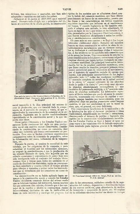 LAMINA ESPASA 30186: Interior del Columbus de la Nordeutsch Lloyd
