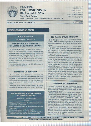 Butlleti: juny 2000 - Centre Excursionista de Catalunya Club Alpi Catala. Refugis guardats dels Pirineus