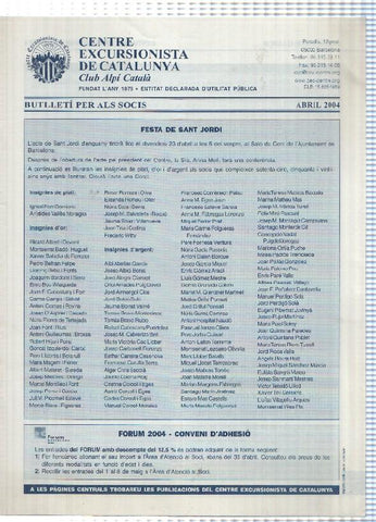 Butlleti: abril 2004 - Centre Excursionista de Catalunya Club Alpi Catala