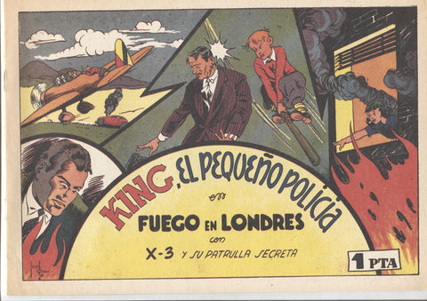Facsimil: King el pequeño policia (X-3 y su patrulla secreta) numero 12: fuego en Londres