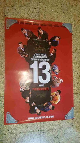 Poster de cine: Oceans 13 a uno. Brad Pitt, Matt Damon, Andy Garcia
