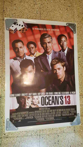 Poster de cine: Oceans 13, la venganza es algo divertido. George Clooney, Don Cheadle, Brad Pitt