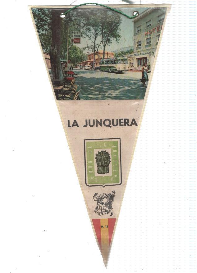 BANDERIN: LA JUNQUERA - Vista de la frontera con señal del Hotel la Pergola de La Junquera