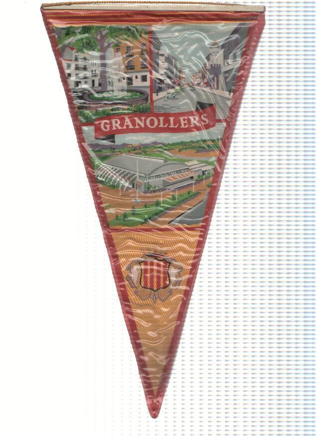 Banderin: GRANOLLERS, Barcelona - Ilustraciones de la localidad, pavellon Olimpico y escudo de Granollers