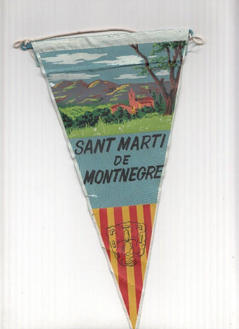 BANDERIN: SANT MARTI DE MONTNEGRE - Ilustracion de la Iglesia y escudo de la localidad