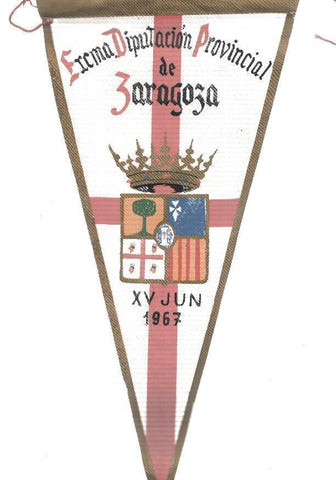 BANDERIN: ZARAGOZA: ESCUDO de la Excma. Diputacion Provincial de Zaragoza 15 de Junio de 1967