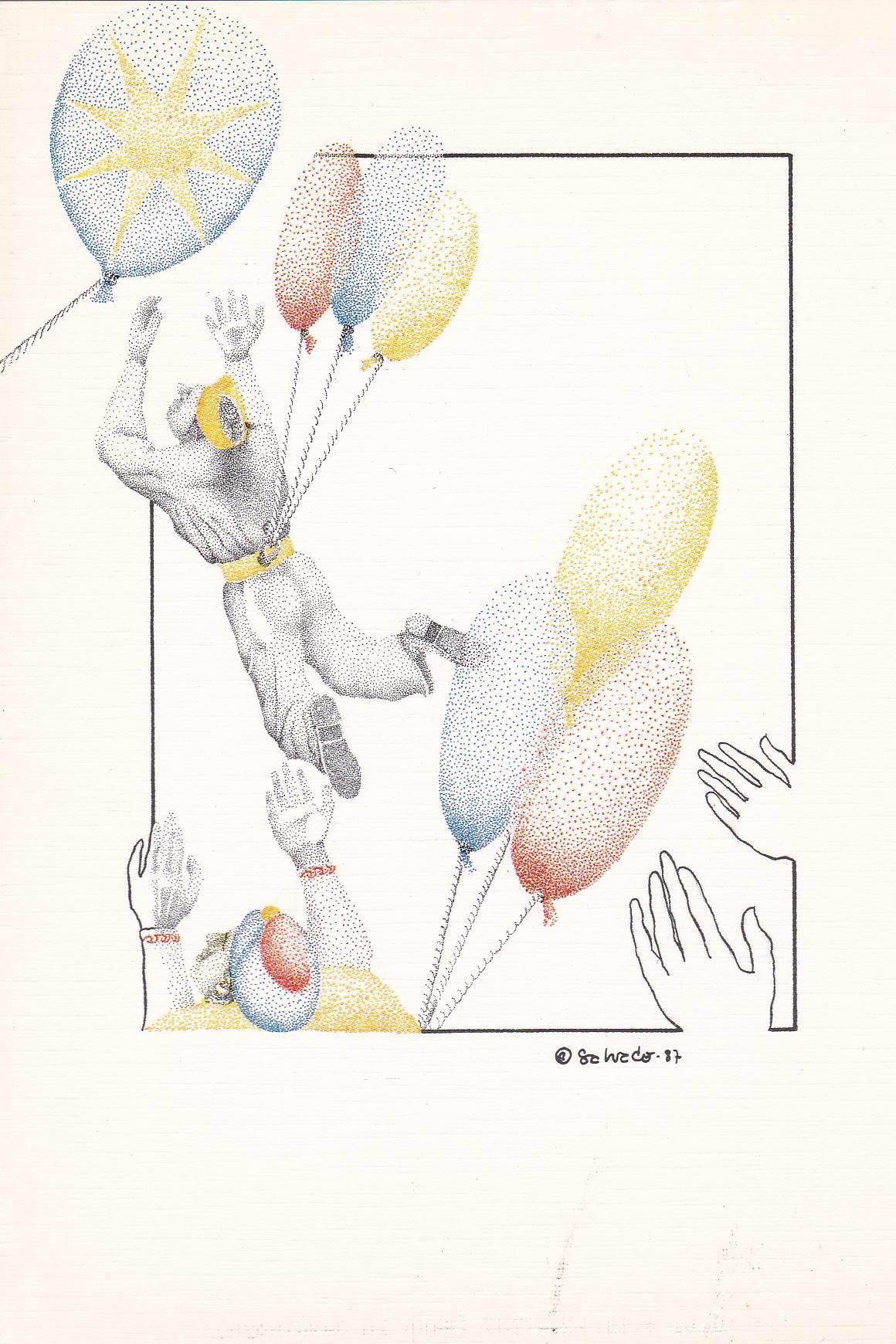 POSTAL B7133: DIBUJO PUNTILLISMO SCHEDO