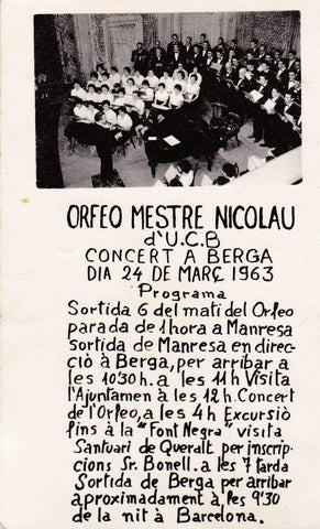 POSTAL B7253: ORFEO MESTRE NICOLAU